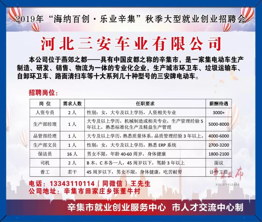 辛集最新招聘信息匯總